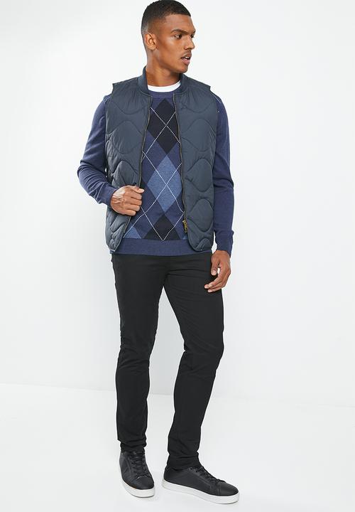 Pringle of Scotland - Long sleeve crew neck argyle - navy