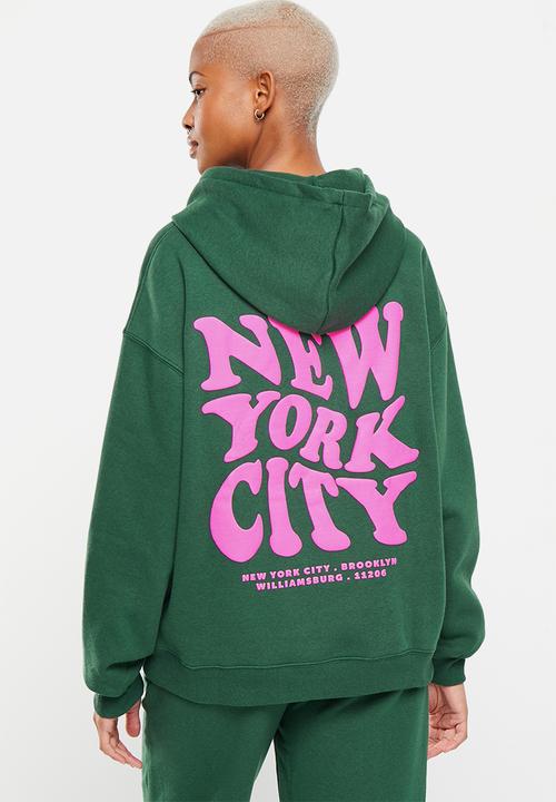 Supré  - Paige oversized printed hoodie - amazon green/nyc