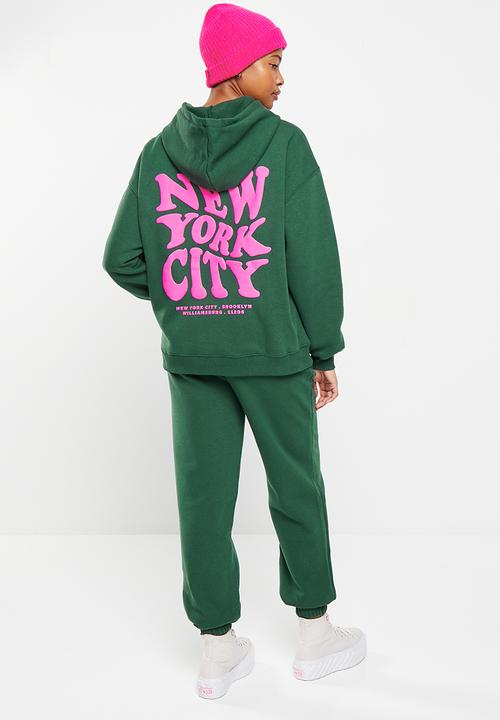 Supré  - Paige oversized printed hoodie - amazon green/nyc
