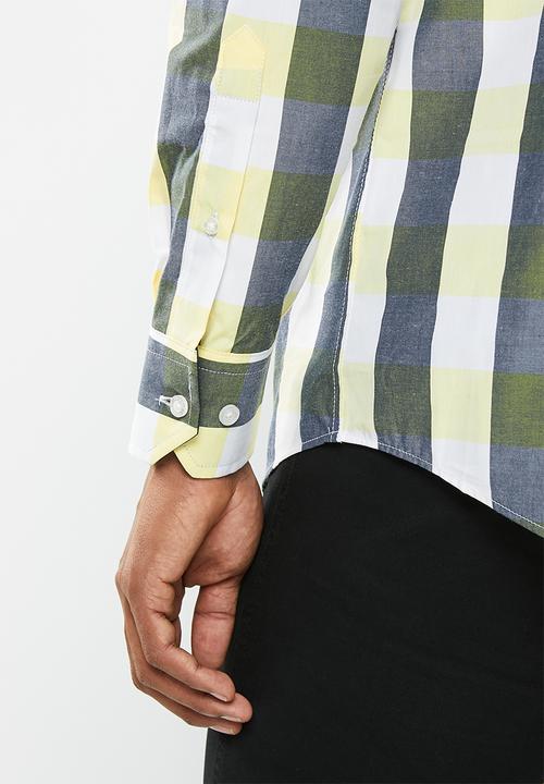 Pringle of Scotland - Long sleeve classic shirt - yellow & navy