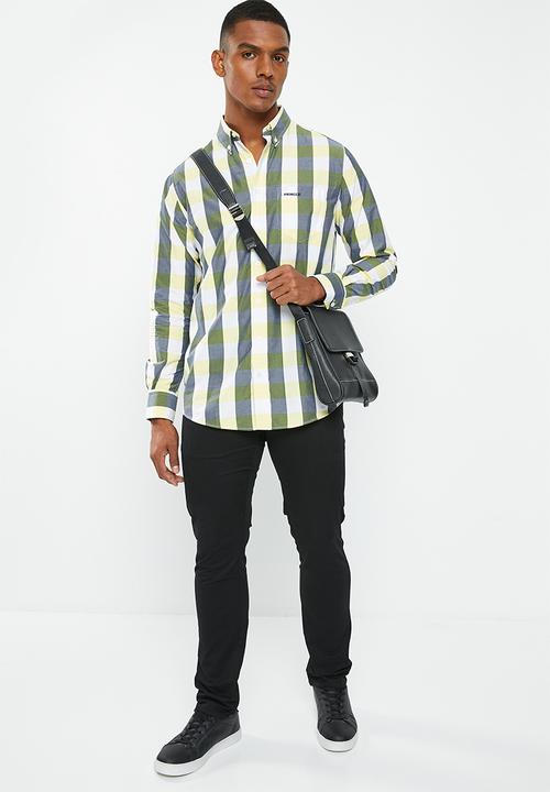 Pringle of Scotland - Long sleeve classic shirt - yellow & navy