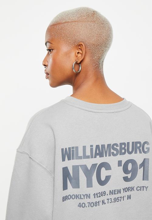 Supré  - Tonya oversized crew jumper - opal grey/williamsburg