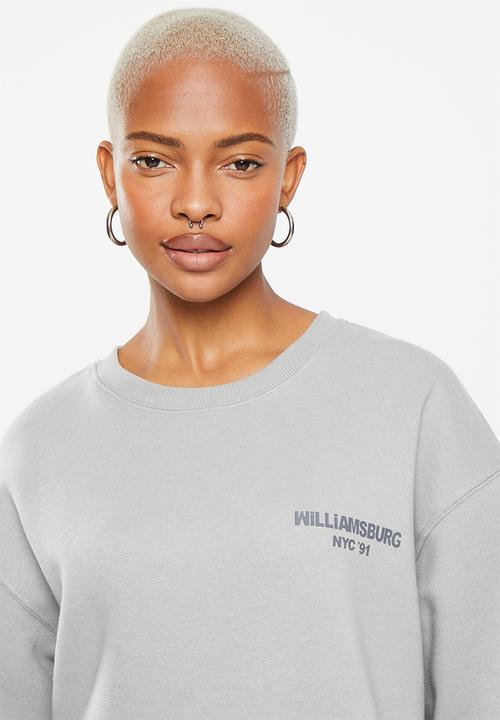 Supré  - Tonya oversized crew jumper - opal grey/williamsburg