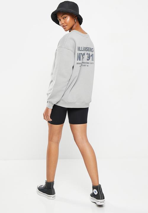 Supré  - Tonya oversized crew jumper - opal grey/williamsburg