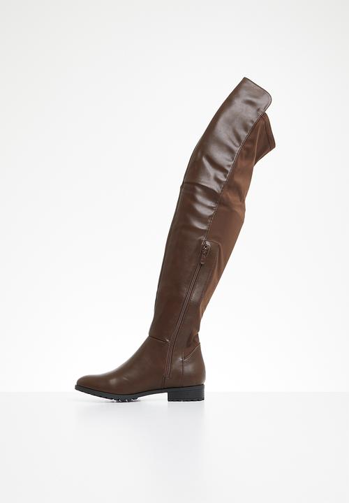 Miss Black - Krabi1 over the knee boot - chocolate