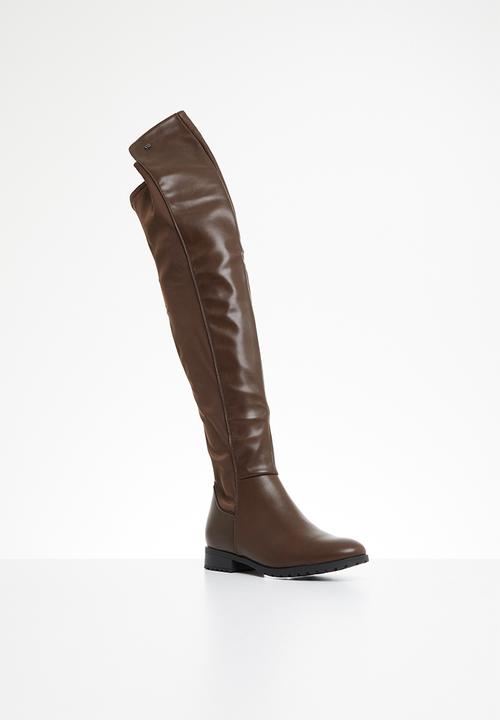 Miss Black - Krabi1 over the knee boot - chocolate