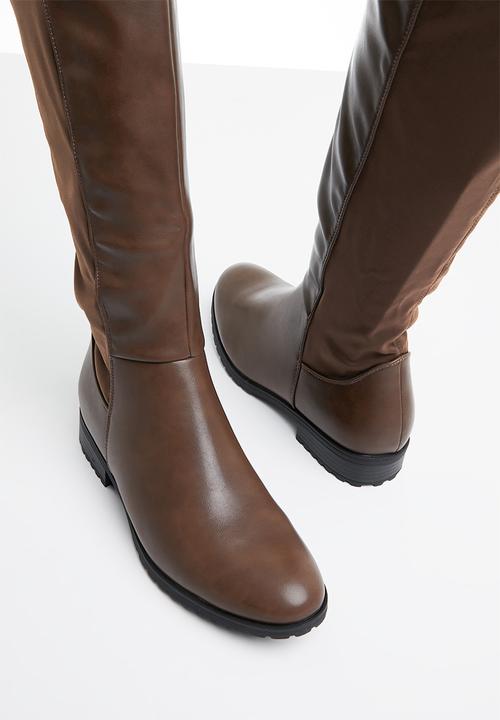 Miss Black - Krabi1 over the knee boot - chocolate
