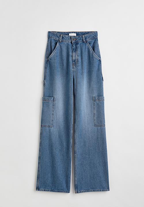 H&M - Wide cargo trousers - denim blue
