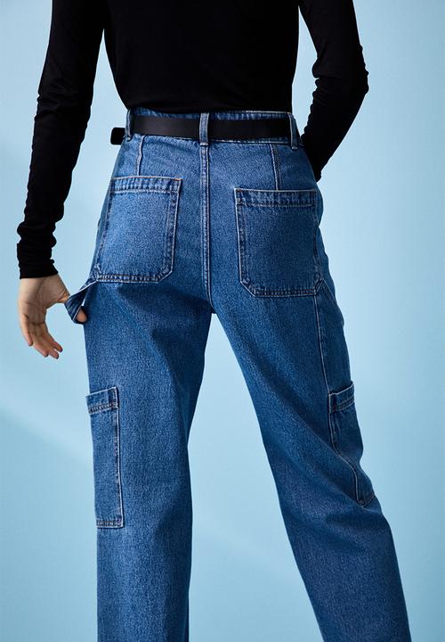 H&M - Wide cargo trousers - denim blue