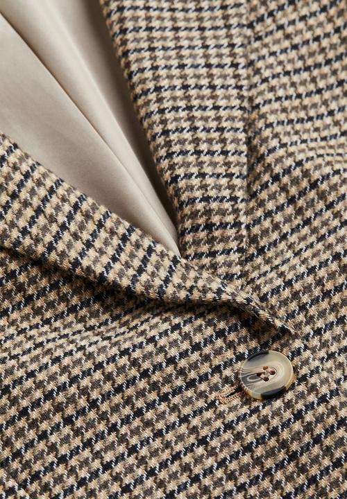 H&M - Single-breasted blazer - light beige/checked