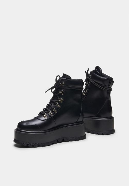 Koi Footwear - Hydra matrix platform boot - black
