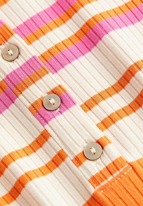H&M - Ribbed jersey body - pink/striped