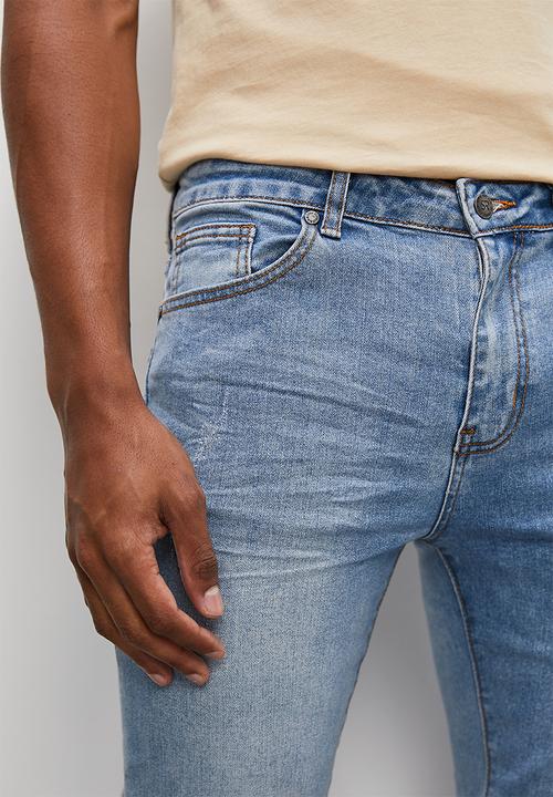 STYLE REPUBLIC - Fashion skinny ripped denim - mid blue