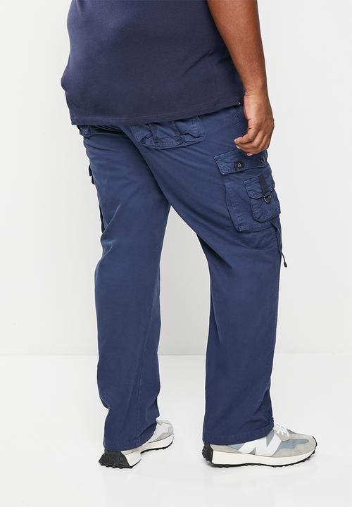 basicthread - Enzyme washed utility plus belted chino - navy