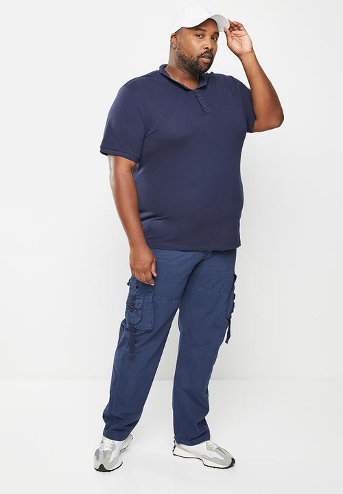 basicthread - Enzyme washed utility plus belted chino - navy