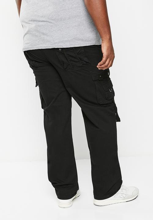 basicthread - Enzyme washed utility plus belted chino - black