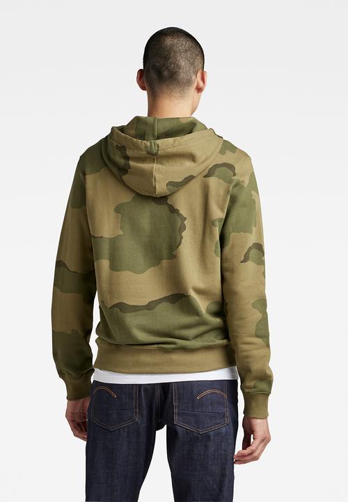 G-STAR - Hooded sweater - smoke olive desert camo