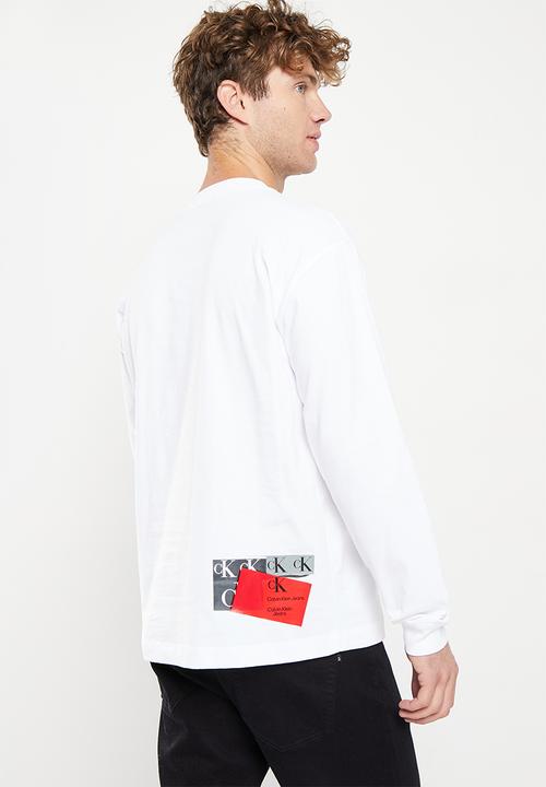 Calvin Klein - Disrupted ck box urban ls tee - bright white