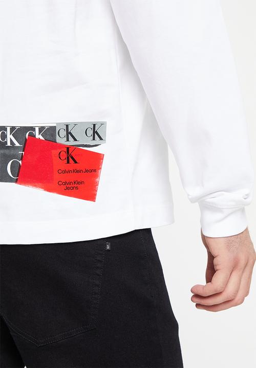 Calvin Klein - Disrupted ck box urban ls tee - bright white