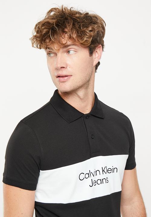Calvin Klein - Colorblock logo polo - ck black