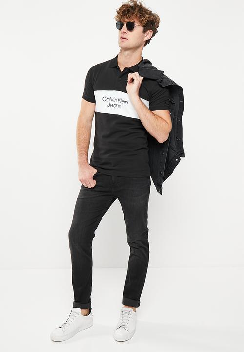 Calvin Klein - Colorblock logo polo - ck black