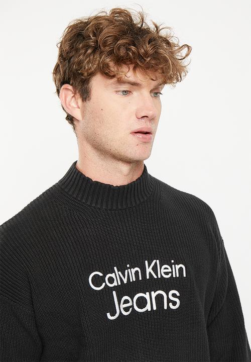 Calvin Klein - Disrupted lacquer logo sweater - black