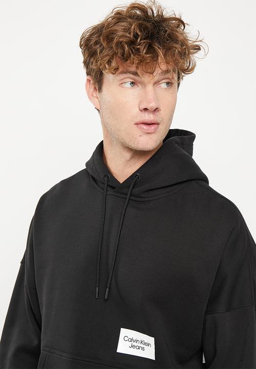Calvin Klein - Bold logo colorblock hoodie - black