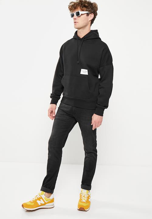 Calvin Klein - Bold logo colorblock hoodie - black