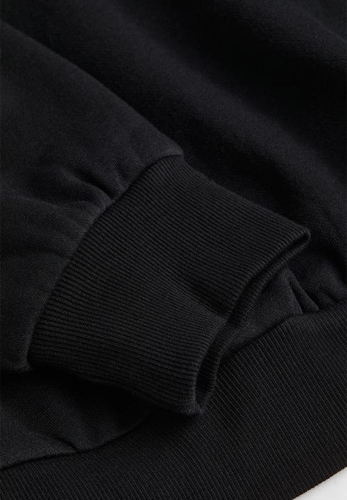 H&M - Oversized cropped hoodie - black