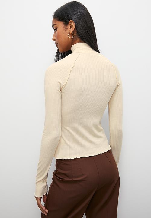 Superbalist - Exposed seam detail funnel neck - stone