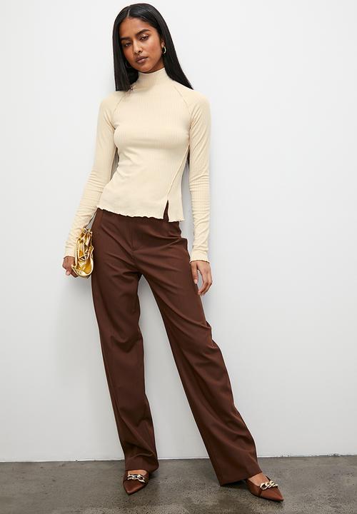 Superbalist - Exposed seam detail funnel neck - stone