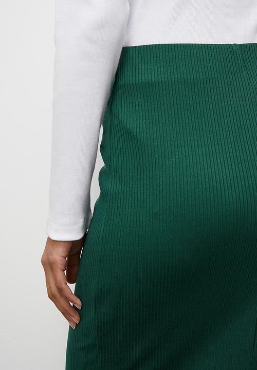 Superbalist - Rib midi skirt - green