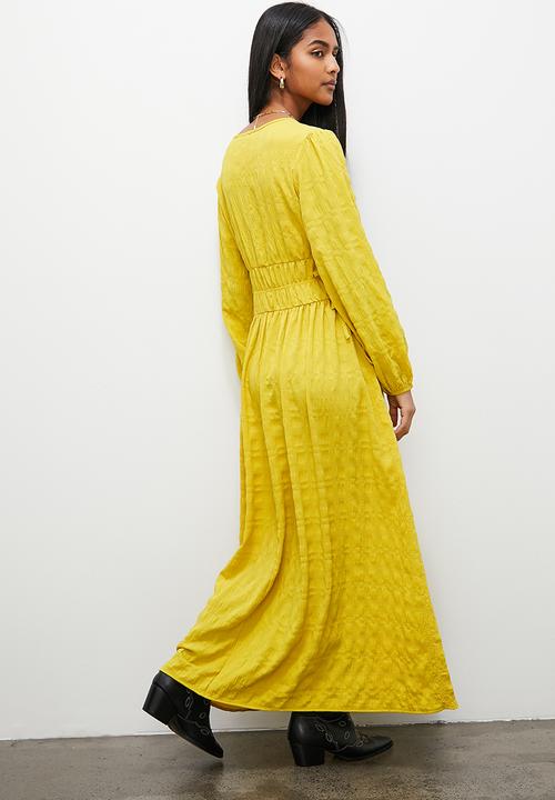 Superbalist - Empire midi dress with waist ties - ochre