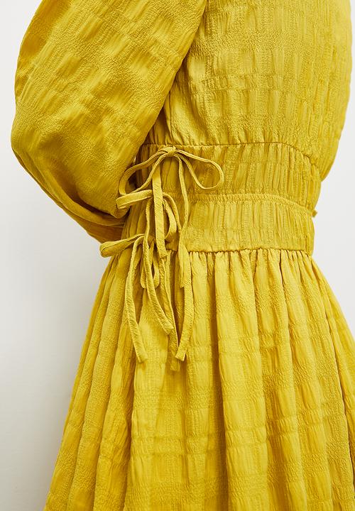 Superbalist - Empire midi dress with waist ties - ochre