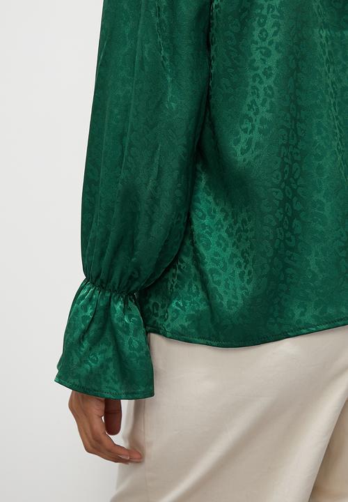 Superbalist - Jacquard high neck blouse - emerald