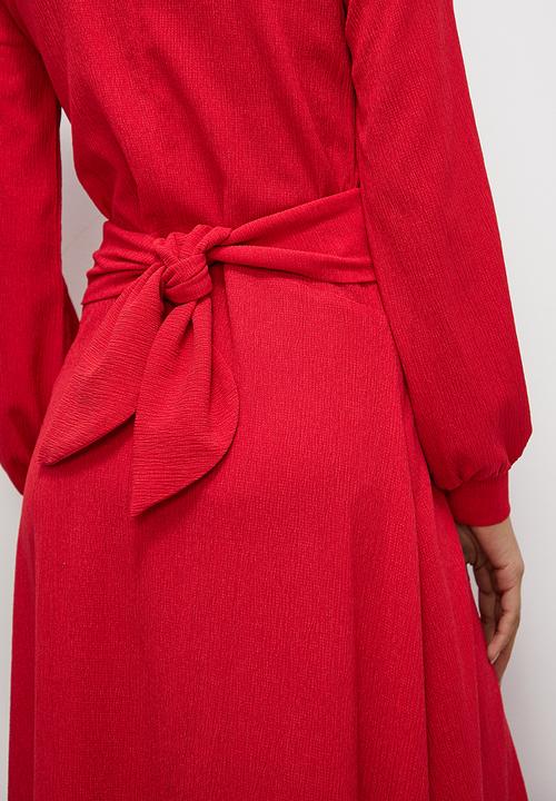 Superbalist - Twist front wrap midi dress - salsa