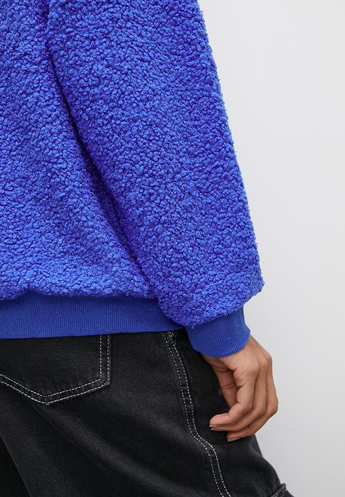Superbalist - Half zip teddy sweat - cobalt