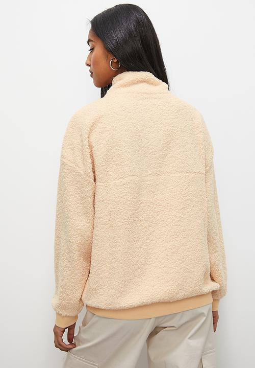 Superbalist - Half zip teddy sweat - oat