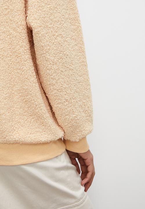 Superbalist - Half zip teddy sweat - oat
