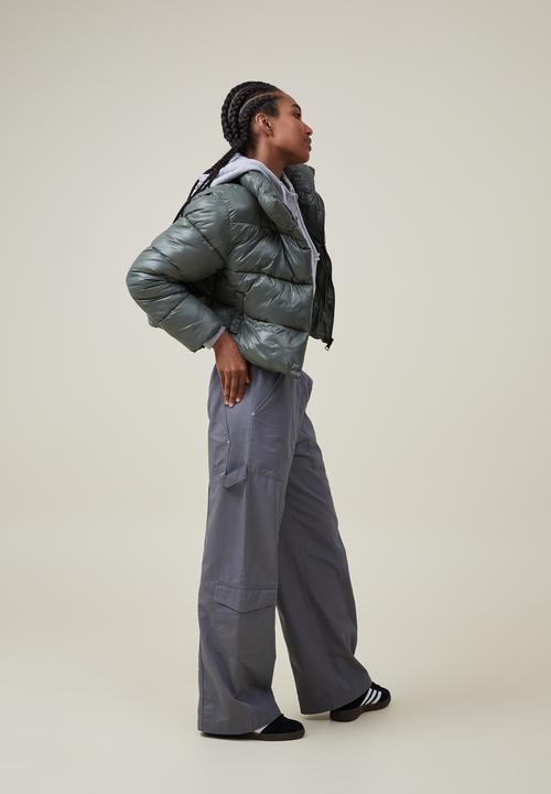 Cotton On - Cropped puffer jacket - daintree