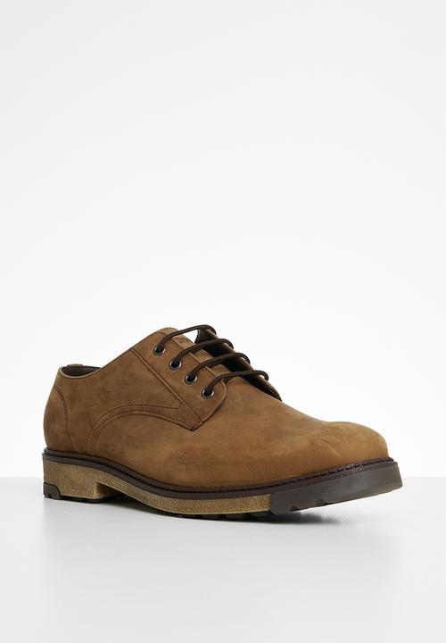 Bronx - A town derby leather slip ons - dark brown