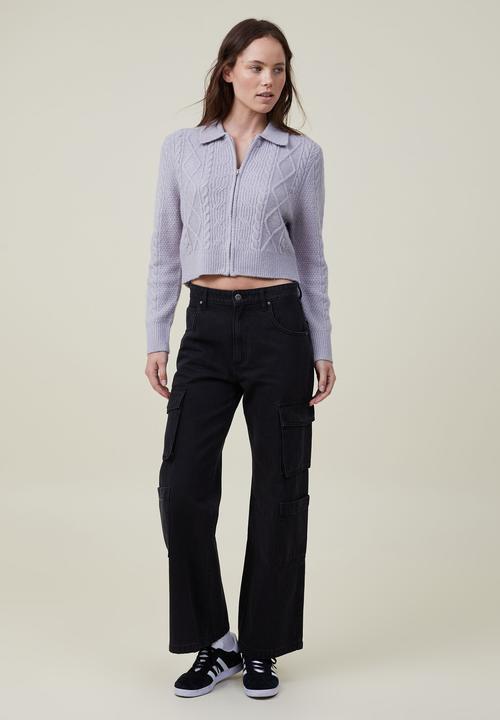 Cotton On - Zip through collar cardigan - grey shadow marle
