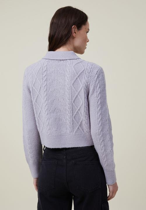 Cotton On - Zip through collar cardigan - grey shadow marle
