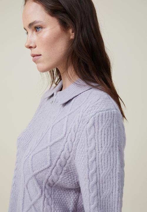 Cotton On - Zip through collar cardigan - grey shadow marle