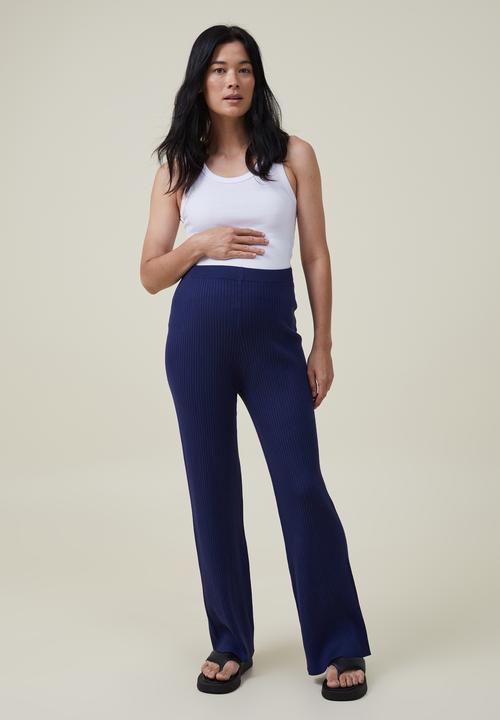 Cotton On - Maternity friendly urban wide leg pant - medieval blue