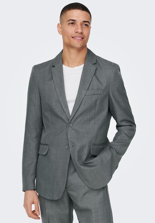 Only & Sons - Onseve slim blazer - medium grey melange