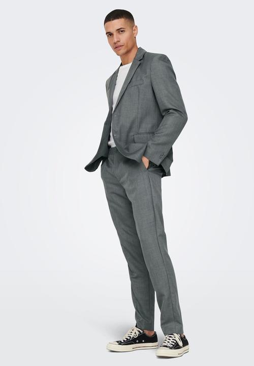 Only & Sons - Onseve slim blazer - medium grey melange