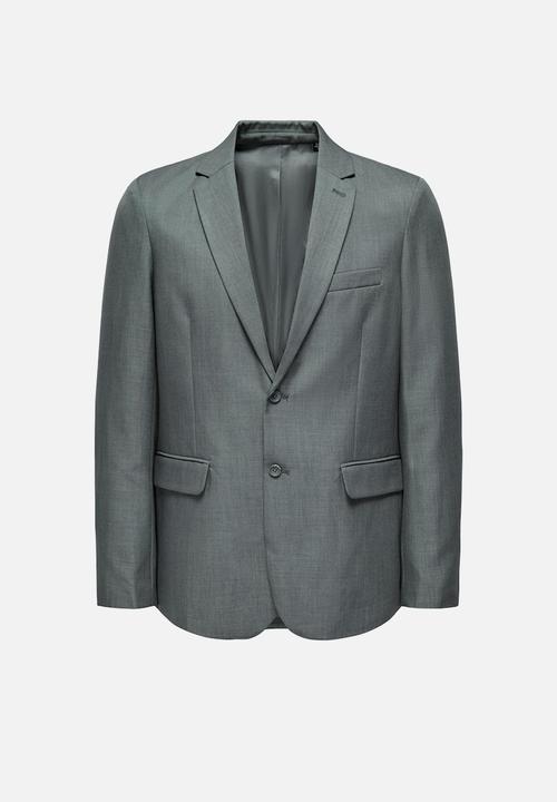 Only & Sons - Onseve slim blazer - medium grey melange
