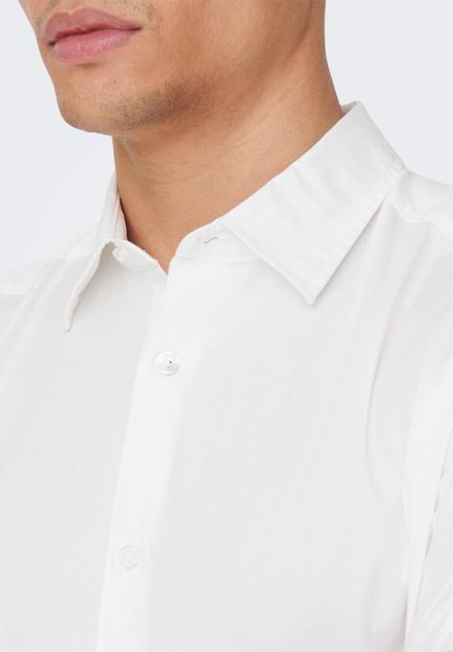 Only & Sons - Onsandy slim poplin shirt - white