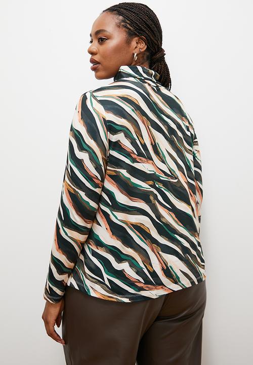 edit - Printed poloneck top - multi 